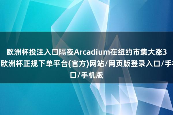 欧洲杯投注入口隔夜Arcadium在纽约市集大涨31%-欧洲杯正规下单平台(官方)网站/网页版登录入口/手机版