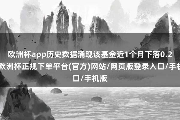 欧洲杯app历史数据涌现该基金近1个月下落0.2%-欧洲杯正规下单平台(官方)网站/网页版登录入口/手机版